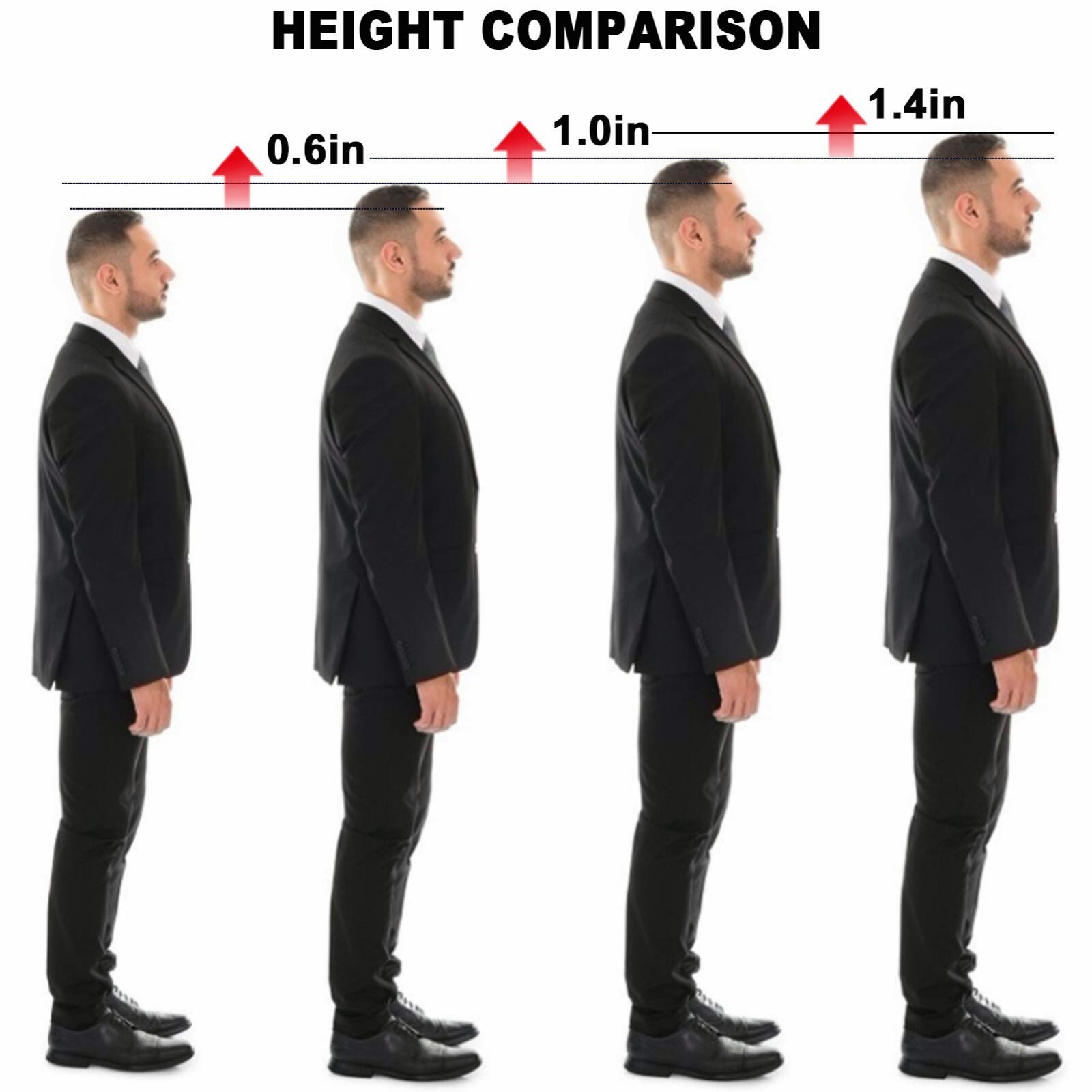 Gel Height Increase Insoles Invisible Silicone Shoe Lifts Inserts Fr Men & Women