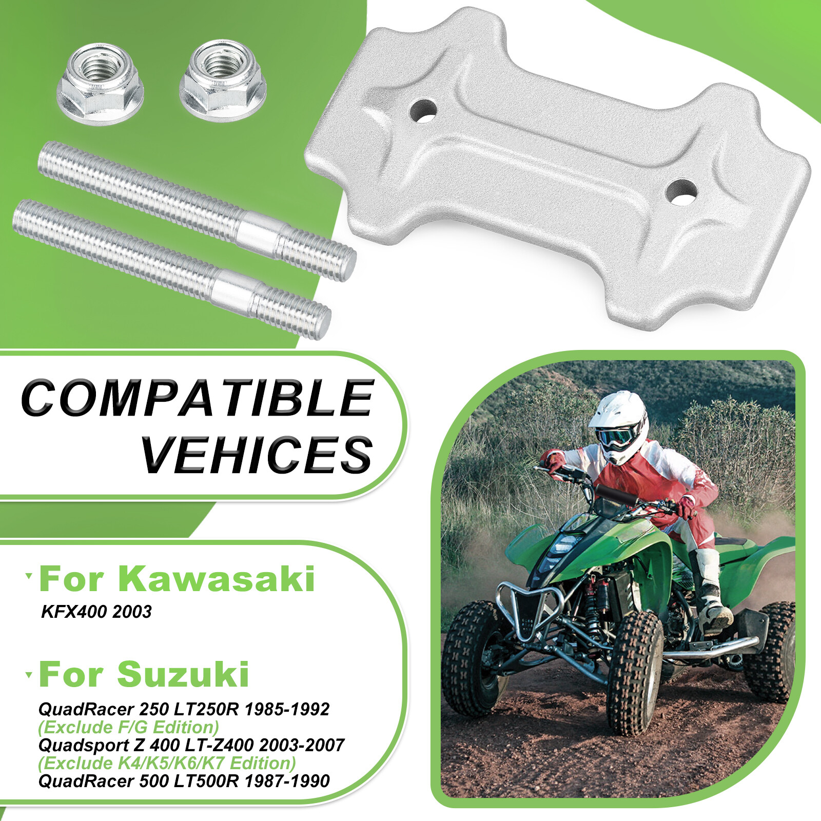 Plate Chain Adjuster & Bolts For Suzuki Quadsport Z400 LTZ400 2x4 2003 2004-2007