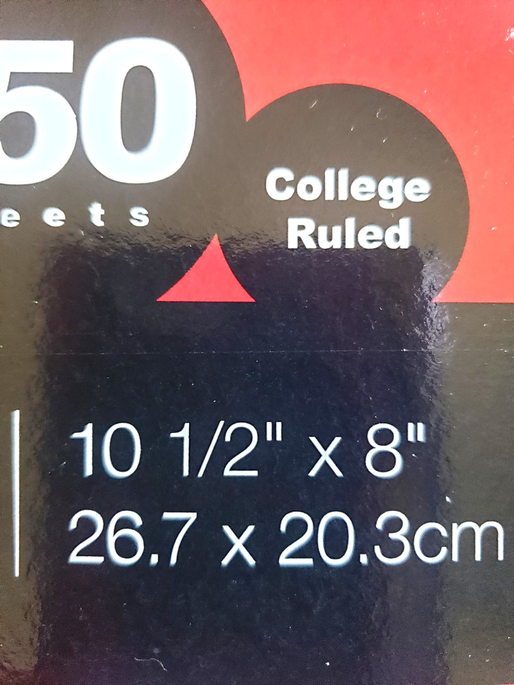 Spiral Notebook College Rules 5 Subjects 150 Sheets