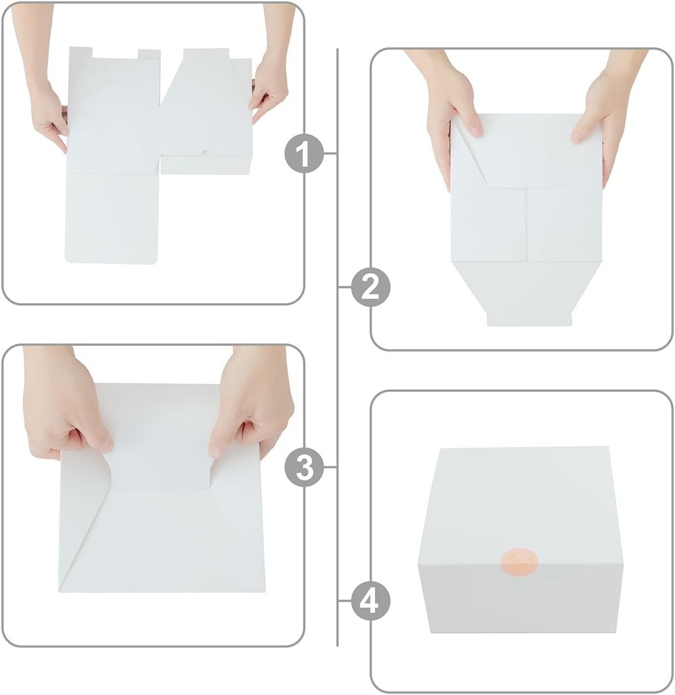 Sturdy Easy Assemble Gift Boxes - 12 White Glossy Boxes for Every Celebration