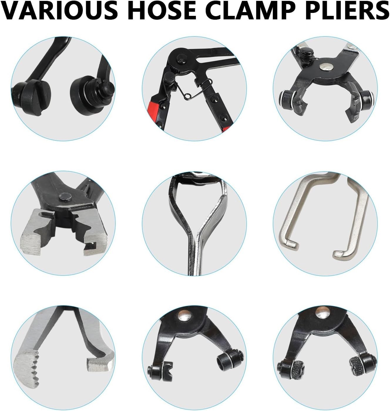 Hose Clamp Pliers Set 16pcs Hose Clamp Removal and Installation Tool Kit for