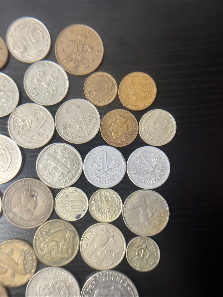 34 International Coins.