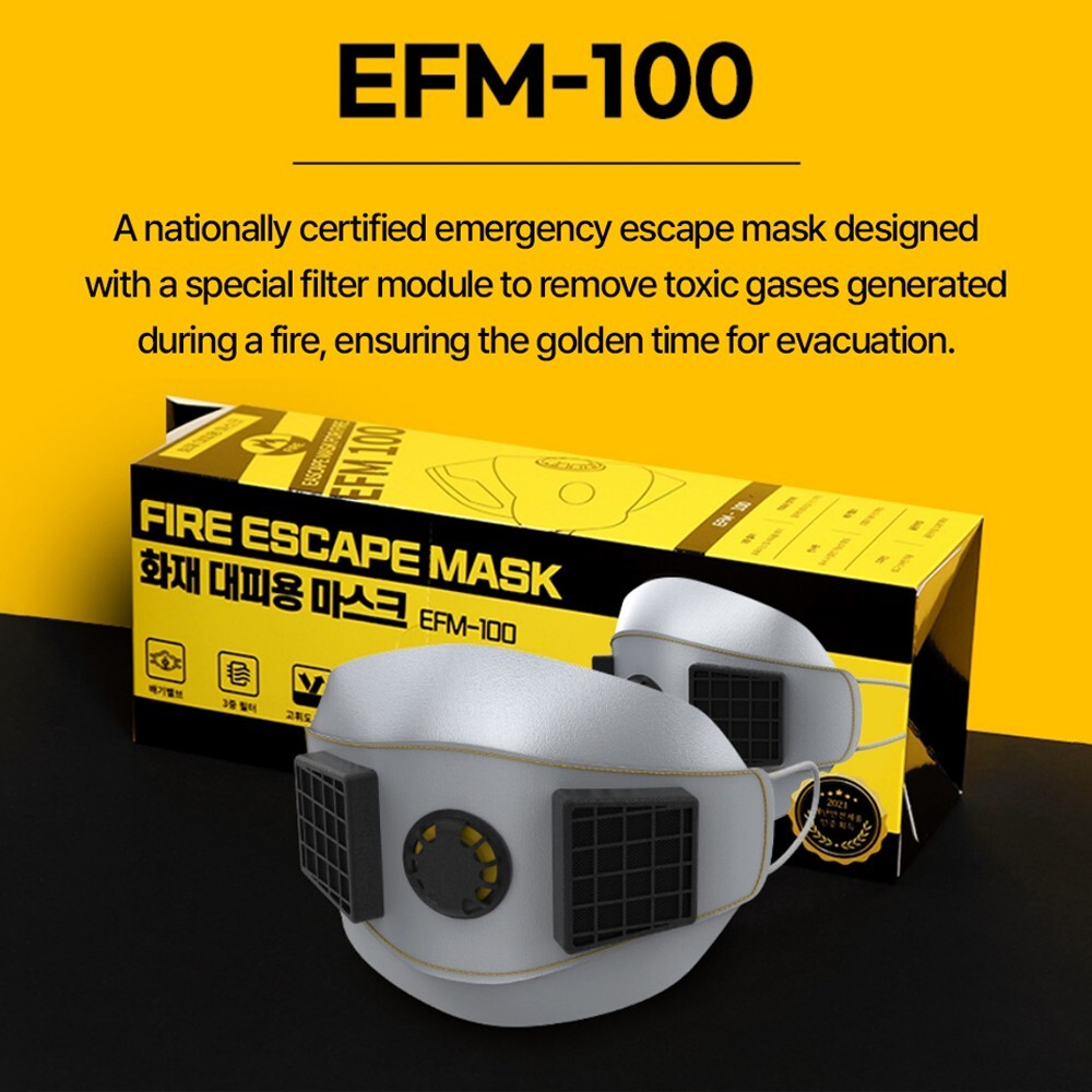ELIB, Fire Escape Mask, EFM-100, Gas Mask