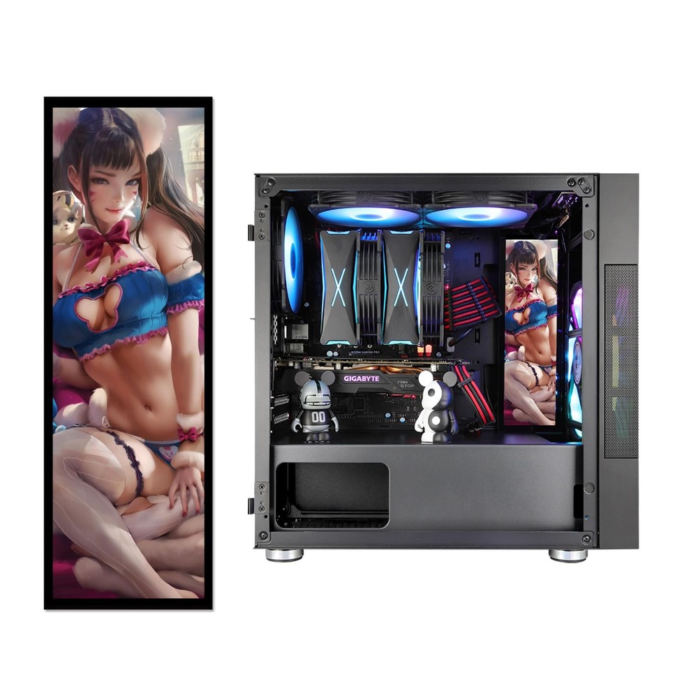 Vetroo Display Board w/LED Lights for Computer PC Case Decor Full HD 2K A6