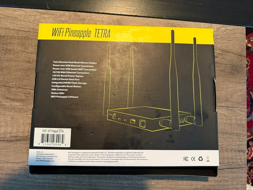 Hak5 Pineapple Tetra wifi Computer Science Pentesting Tool Open Box