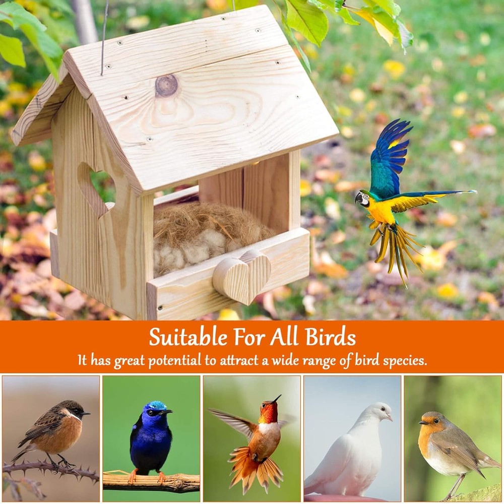 Sukh 2 Pack Bird Nesting Material - Nests Bedding Hummingbird White-1