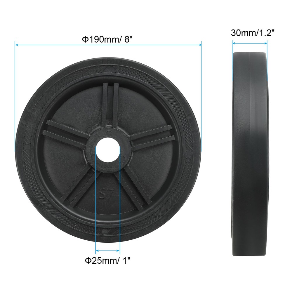 8" Universal Air Compressor Wheel with 1" Hole for Easy Mobility, Black