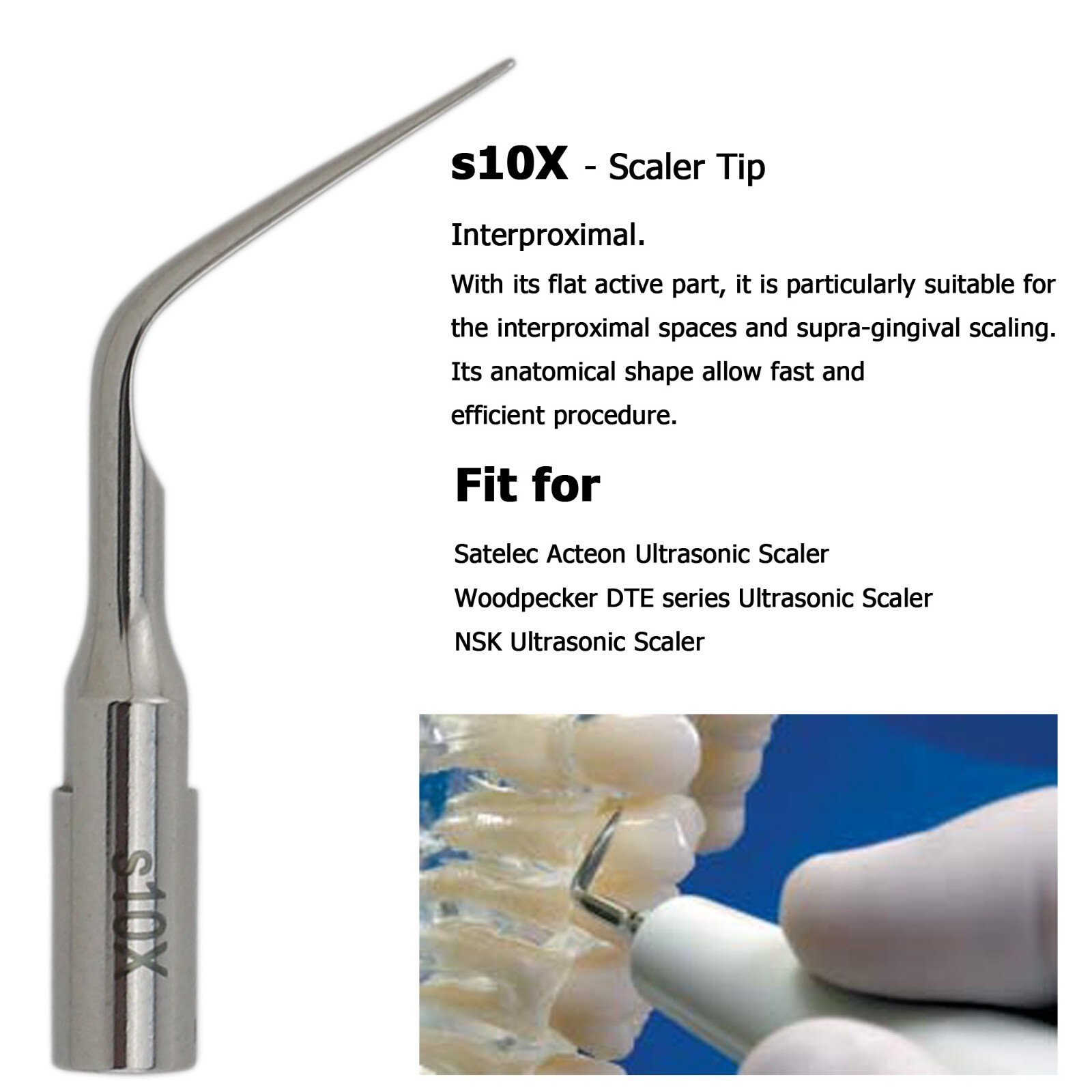 Fits Satelec Acteon Piezo Tips H3 10Z 1S Scaling Perio Dental Ultrasonic Scaler