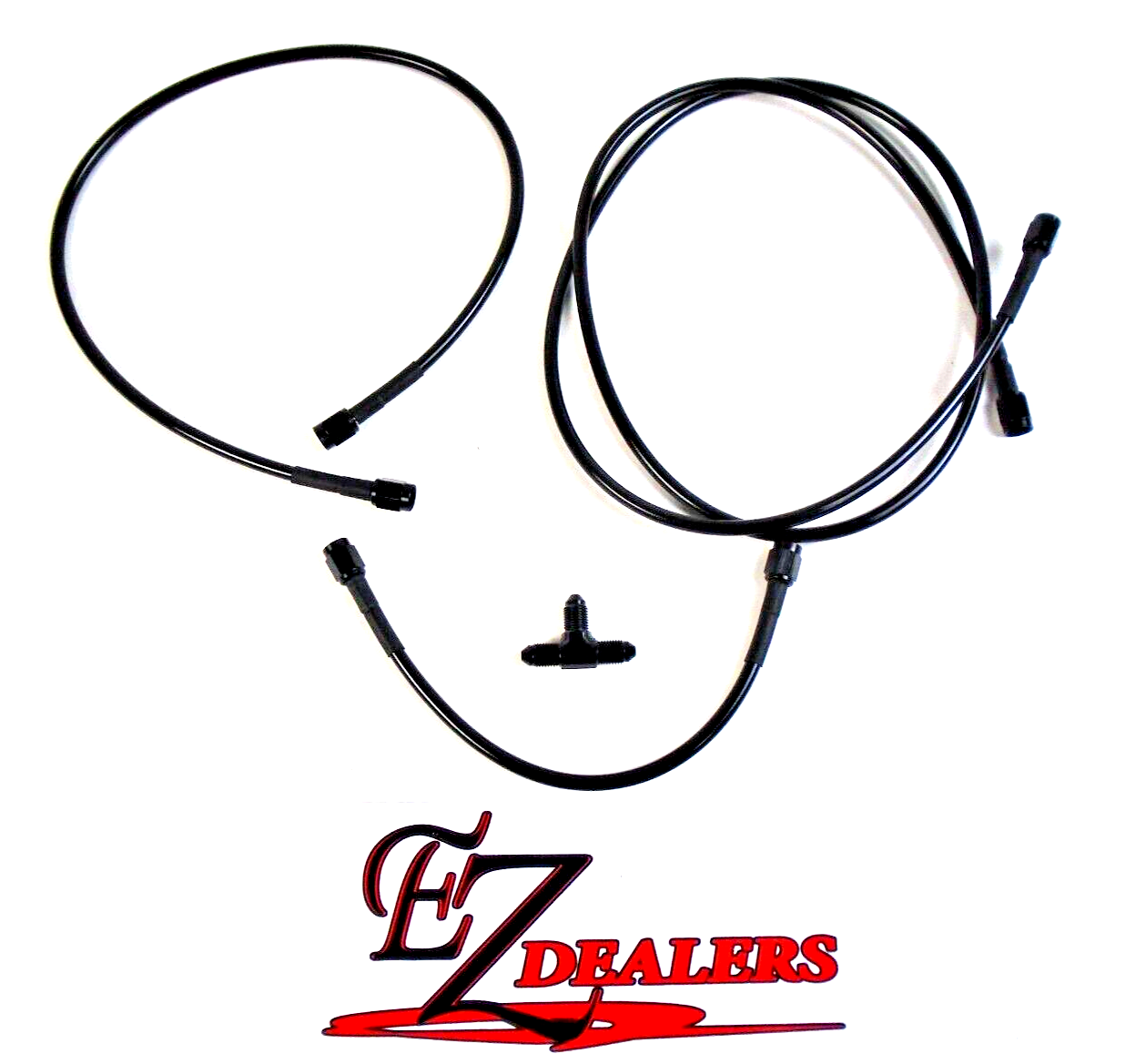 Sprint Car Brake Line Car Kit Black Alum Ends With -2 AN Hose And -3 ends
