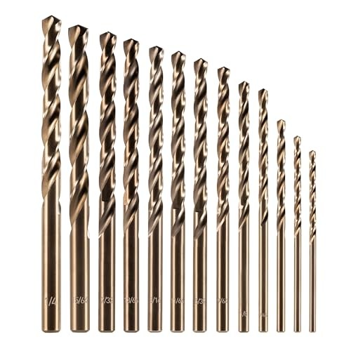 13PCS M35 HSS Metric Twist Drill Bit Set 1.5mm to 6.5mm for Hard Metal Stainless