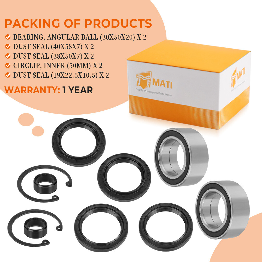 Front Wheel Bearings & Seals Kits for 1988-2000 Honda FourTrax 300 4x4 TRX300FW