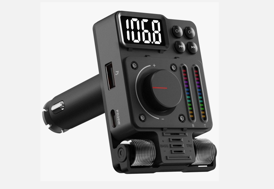 Wireless Bluetooth 5.3 FM Transmitter Radio Adapter USB Ports Car Fast Charger