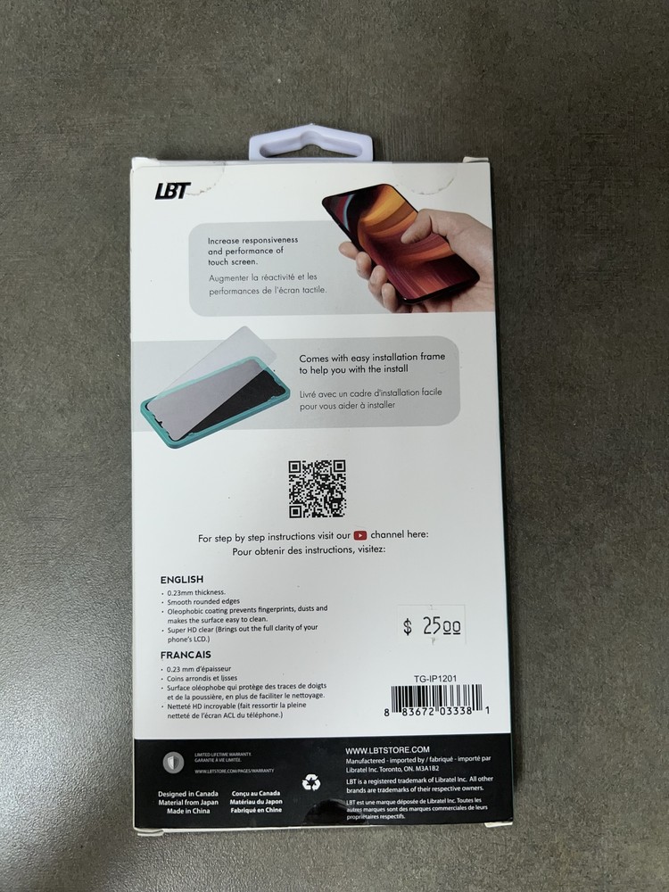 2 Pack Libratel Tempered Glass Screen Protector for iPhone 12 Mini