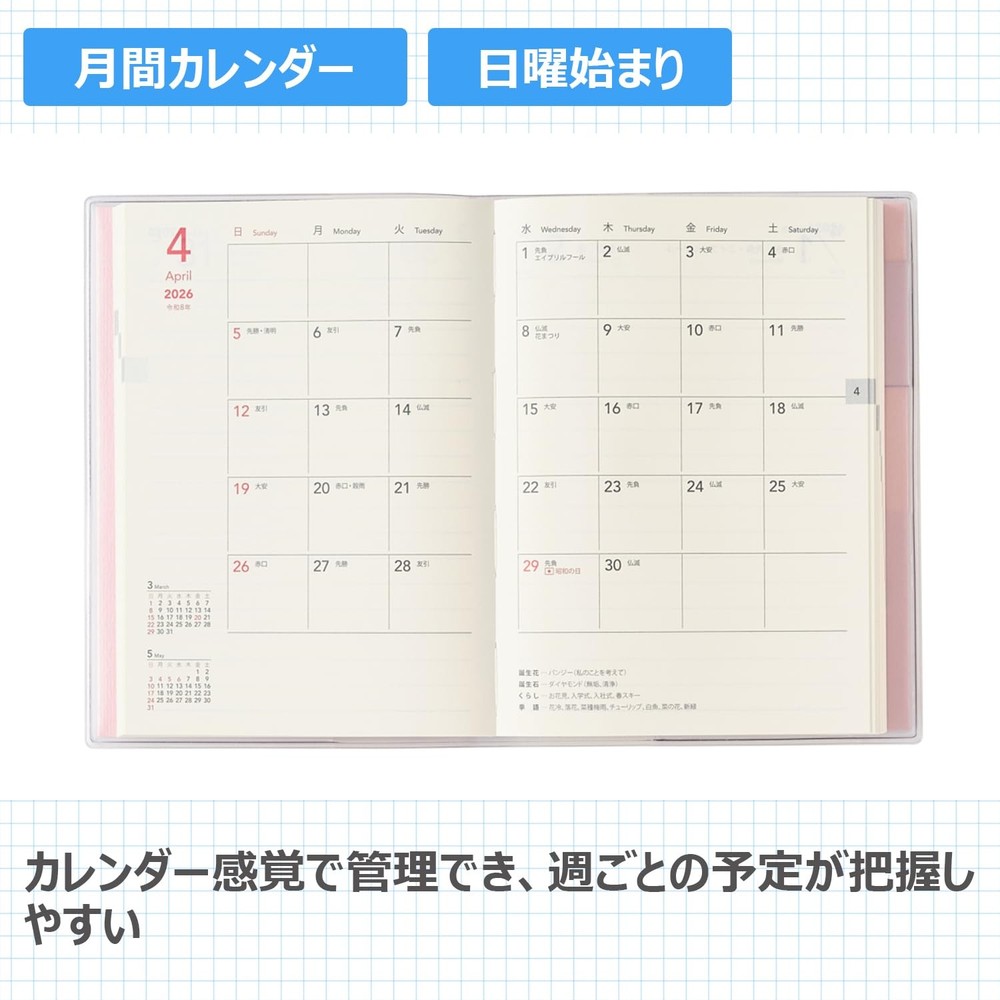 NOLTY Pagem Diary 2026 A6 Memory Pink 8508