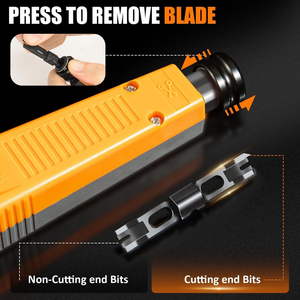 110 Punch Down Tool, Smooth-Cutting, Durable, Easy-to-Use Keystone orange