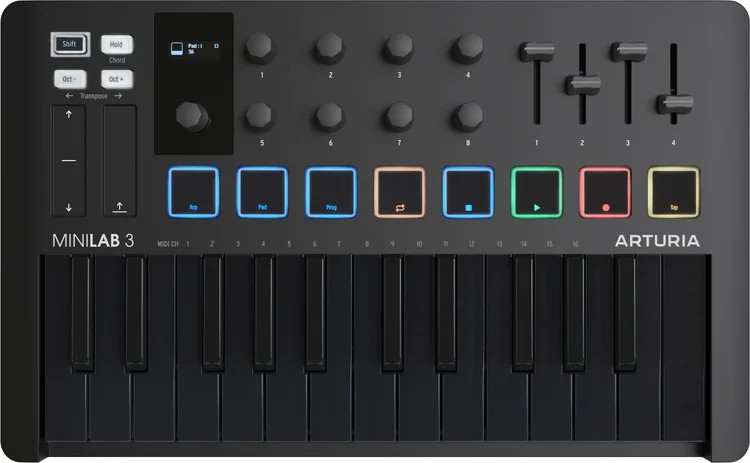 Arturia MiniLab 3 25 Slim-key Controller - Deep Black