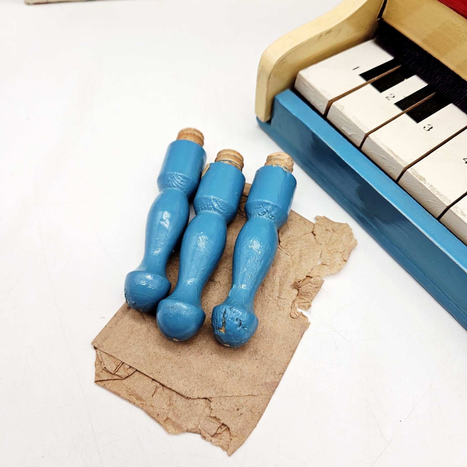 Antique Red Baby Piano Toy Made in Japan Art 1007/4029 10 Key in Original Box