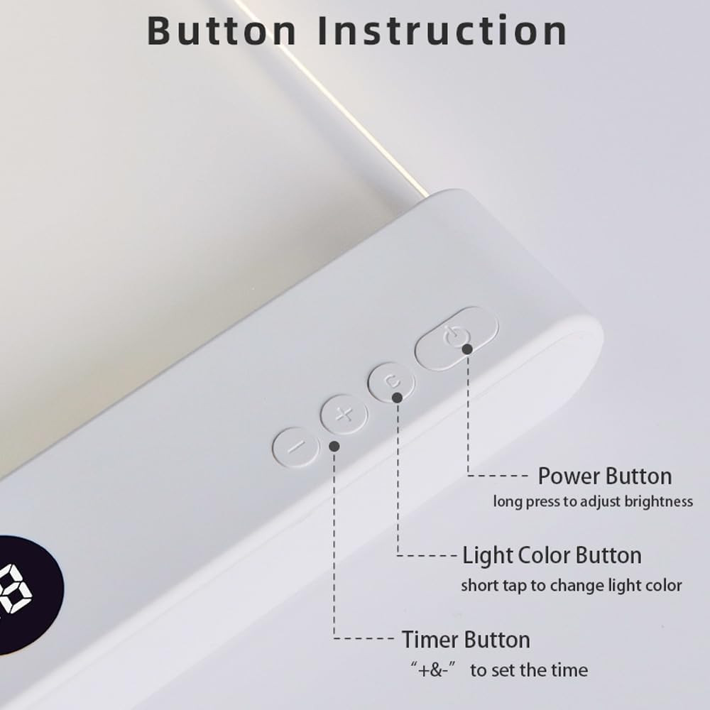 Rechargeable LED Book Light with Timer, Dimmable & 3 Color Options