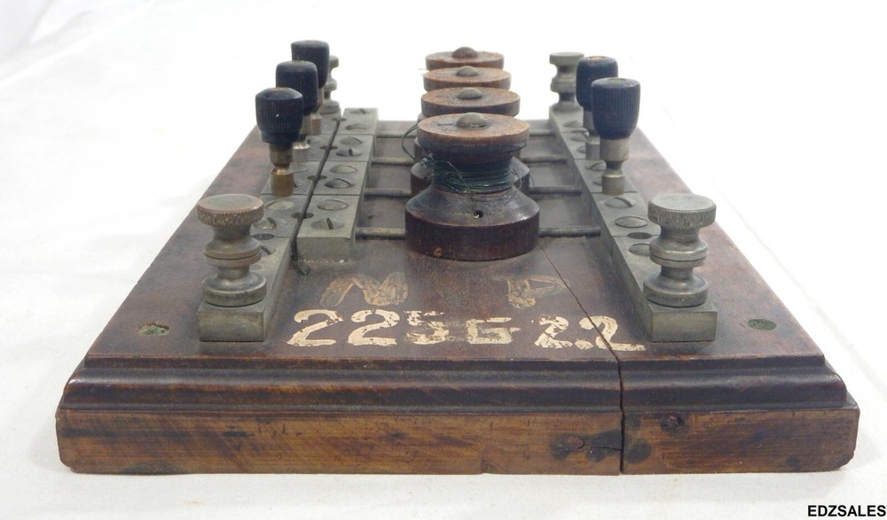 Antique Scientifc Wood Terminal Electricity Testing Block