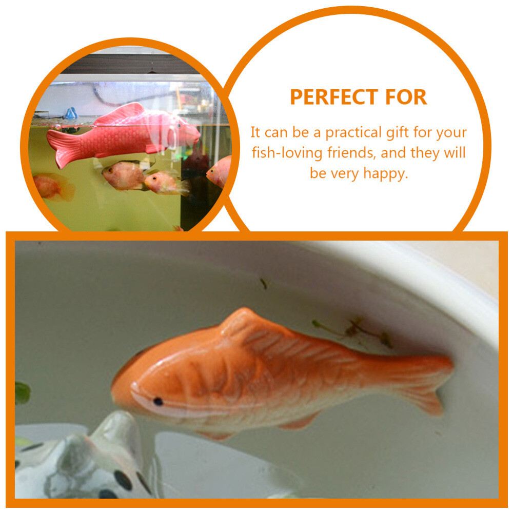 2Pcs Fish Decor Decorative Fish Ceramic Floating Fish Ceramic Fish Crafts