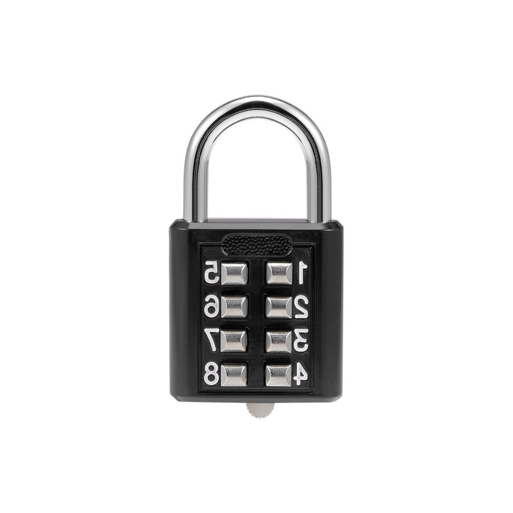 8-Digit Push Button Lock Cabinet Combination Padlock Black