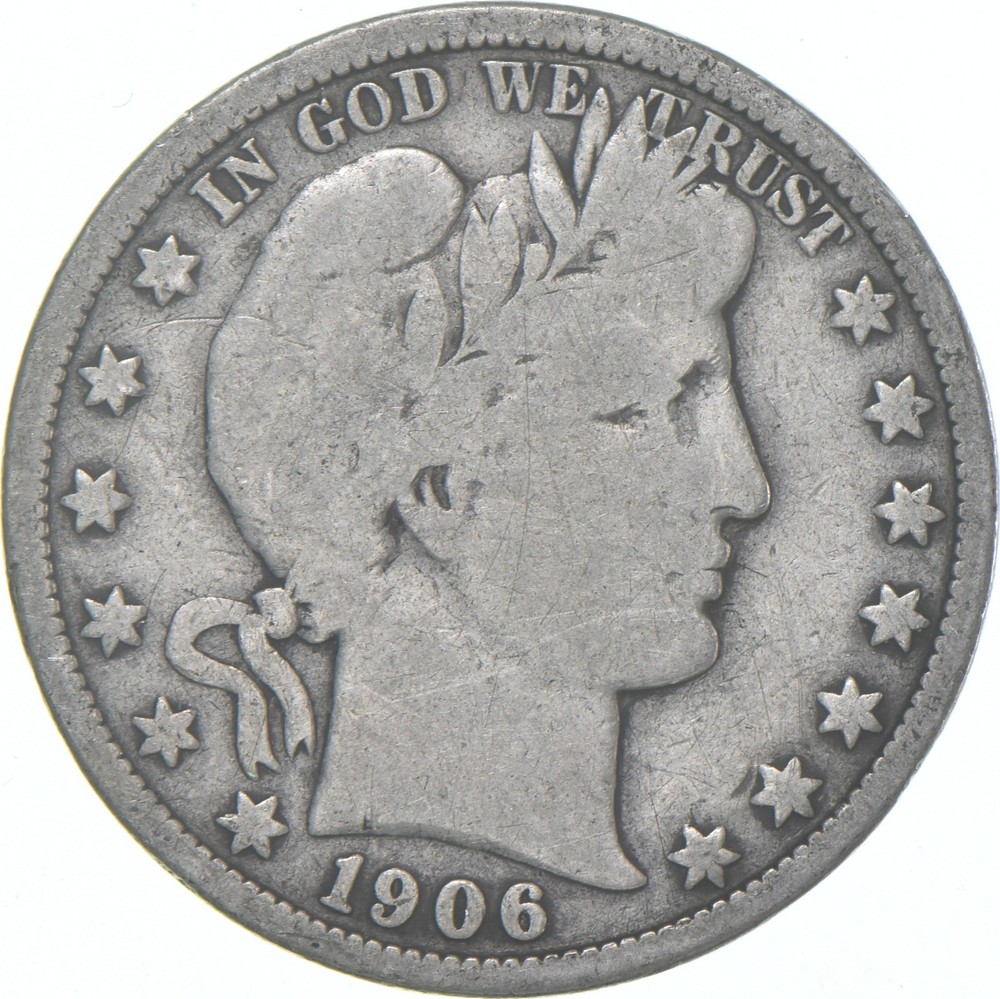 1906-O Barber Half Dollar Average Circ 90% Silver