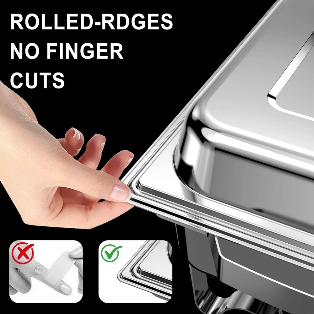 13QT Chafing Dish Buffet Set Rectangular Stainless Steel Buffet Catering Party