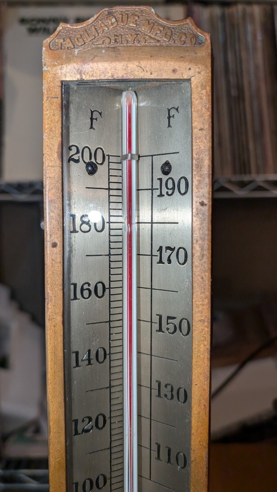 TAG Tagliablue Solid Brass Tank Thermometer complete w/ brass mounting plate