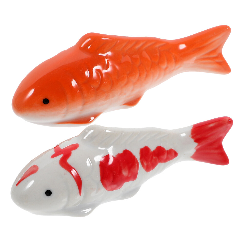 2Pcs Fish Decor Decorative Fish Ceramic Floating Fish Ceramic Fish Crafts