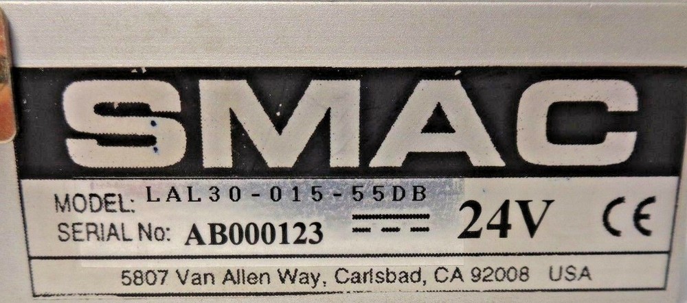 SMAC LAL30-015-55DB Linear Actuator (24 VDC)