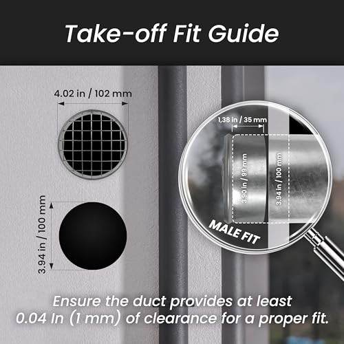 Ø4 Inch Duct Cover – Galvanized Steel Round Duct Cap with Mesh Screen Ø 4 Inch