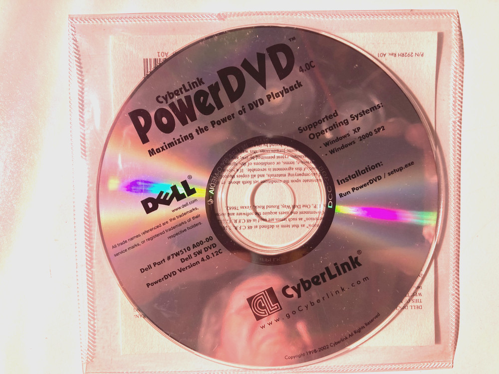 Six (6) - 2002 Dell Installation Discs; Drivers & Utilities; Roxio; CyberLink;