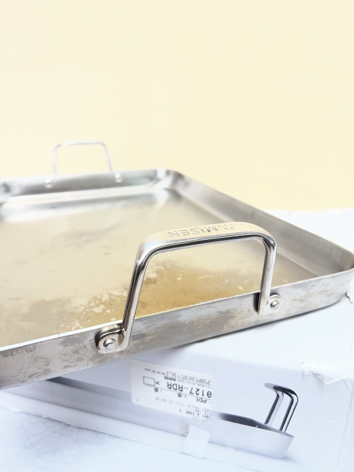 Used* MISEN 18” Roasting Pan Stainless Steel Roasting Pan with Handles Easy Grip