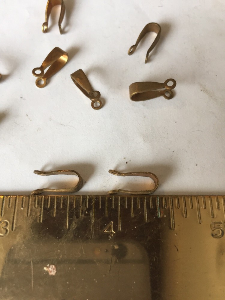 10 Vintage Brass Bails