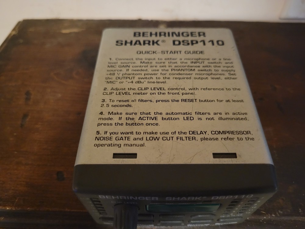 UNTESTED Behringer SHARK DSP110 Digital Feedback Destroyer & Delay Processor