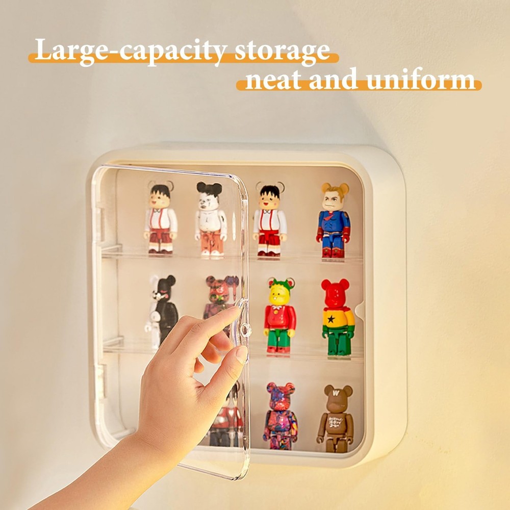 Clear Display Case for Figures, Acrylic Wall Mounted or Desktop Doll Storage ...