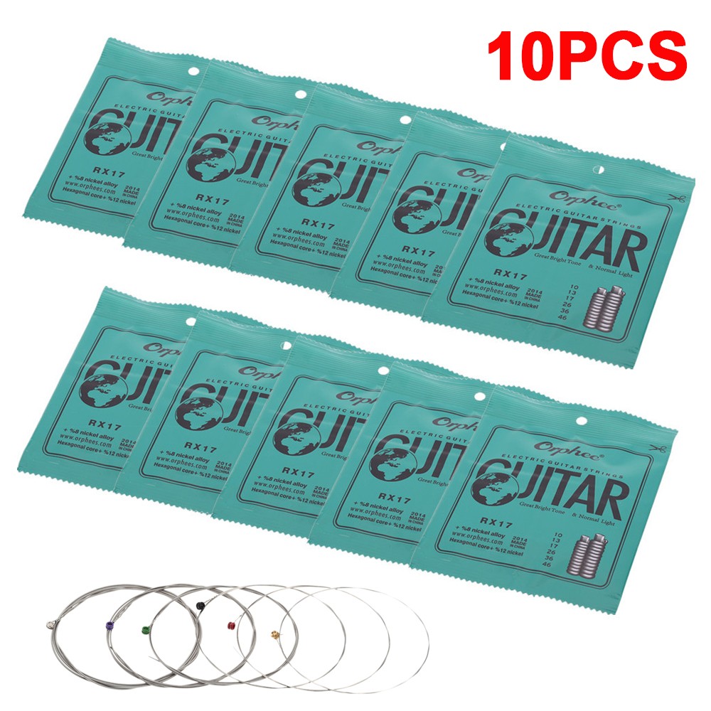 10 Sets 60pcs Nickel Alloy Electric Guitar Strings (.010-.046) Replacement b7s2