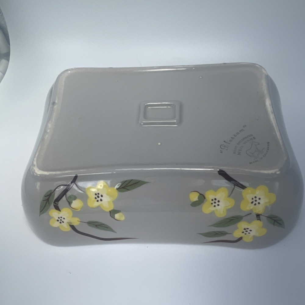 Vintage Weil Ware Blossom Hand Ceramic Rectangle Baking Dish