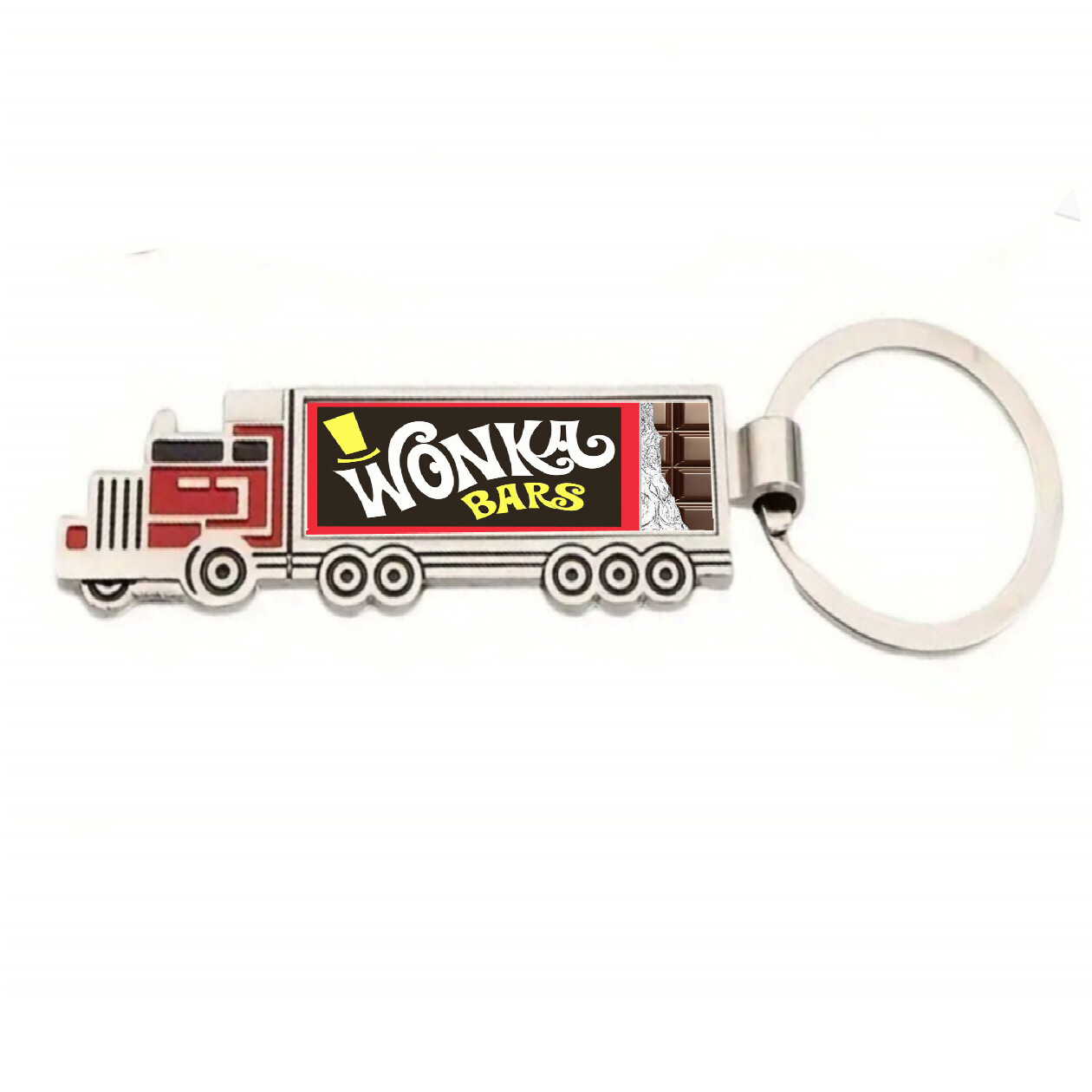 Willy Wonka Bars and the Chocolate Factory Semi Truck Flat Metal Keychain