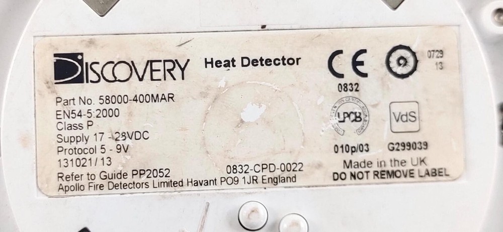 Apollo / Discovery 58000-400MAR Heat Detector Without Base