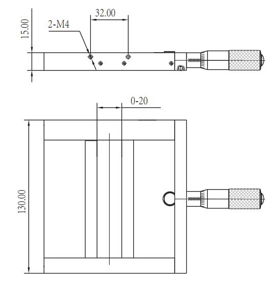 Lsxf2-20 One-way Micrometer Adjustable Optical Slit, Single Adjustable Slit 20mm