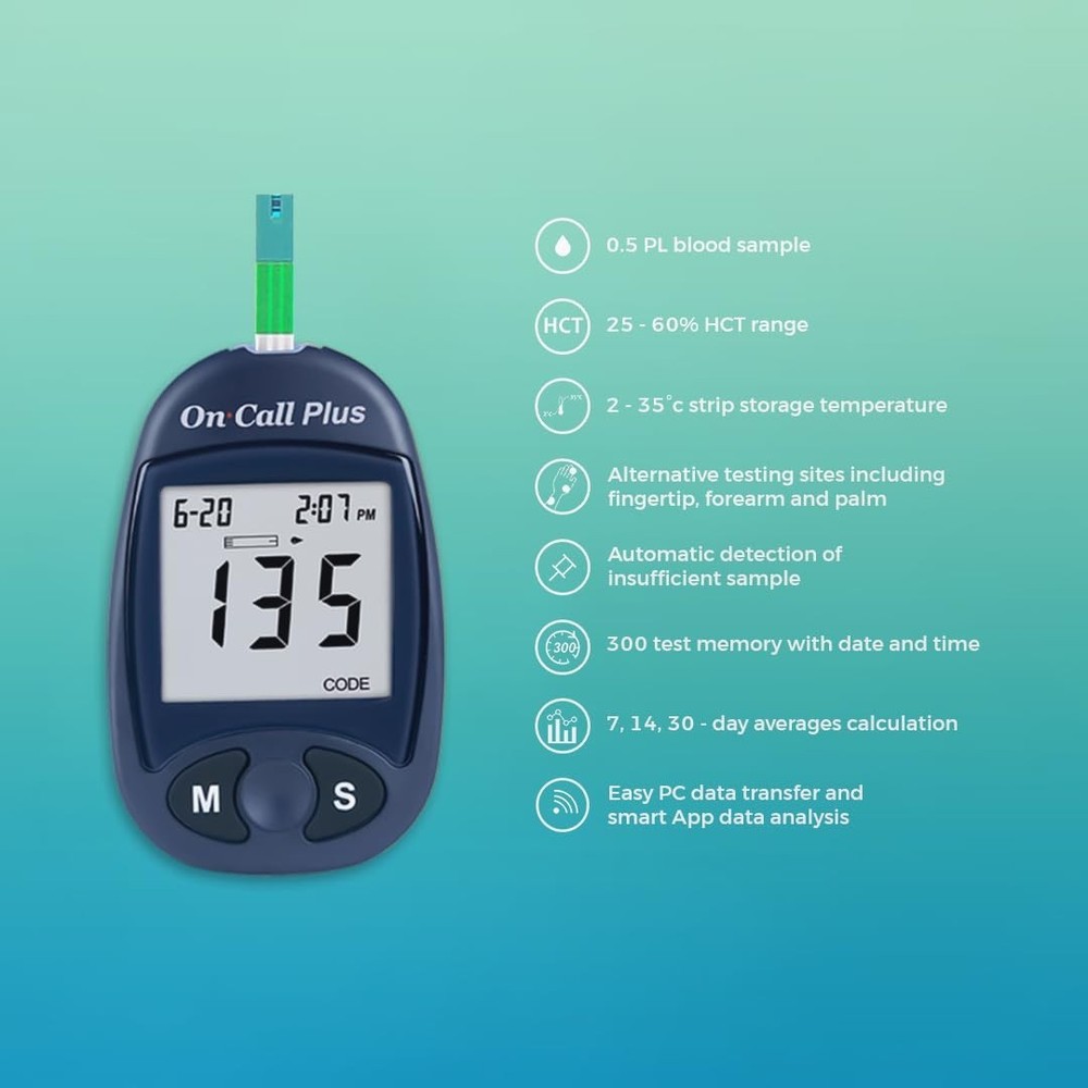 On Call Plus Glucometer  Pack of 10 pieces