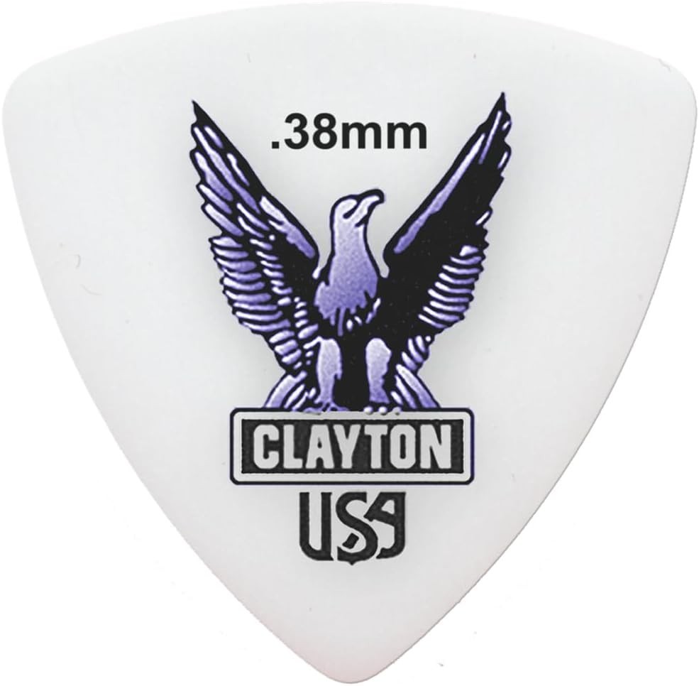 CLAYTON ROUND TRIANGLE ACETAL 0.38mm GAUGE PICKS RT38 (12 pc.)