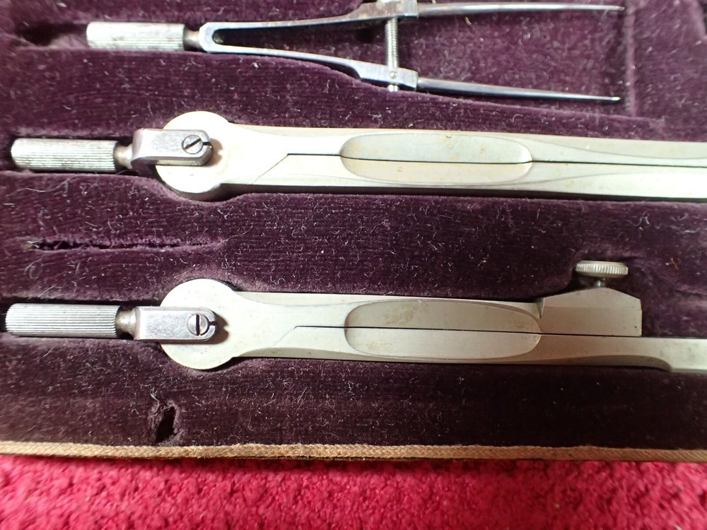 Vintage J. M. Schmid & Son Complete Drafting Set Technical Drawing Set