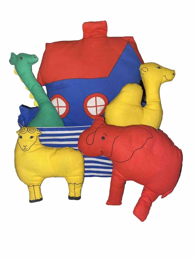 Vintage Cut N Sew Noah’s Arc W Animals Complete Plush EUC