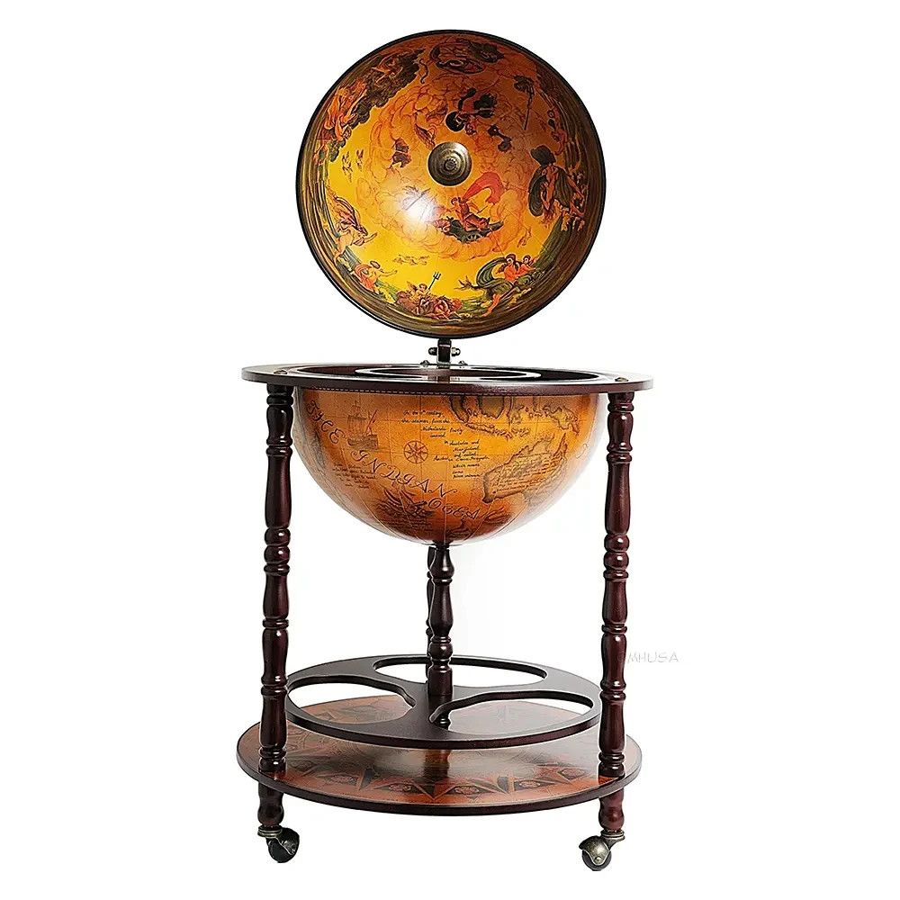 Globe Hidden Home Pub Hide A Bar 37" Old World Style Nautical Furniture New