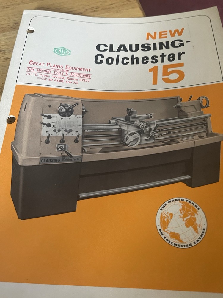 Clausing Colchester  15" Sales Brochure