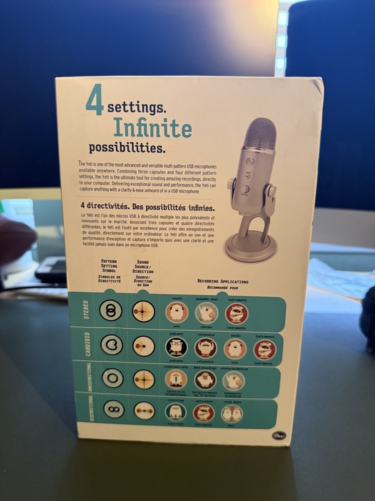 Logitech Creators Blue Yeti USB Microphone, Silver - Read