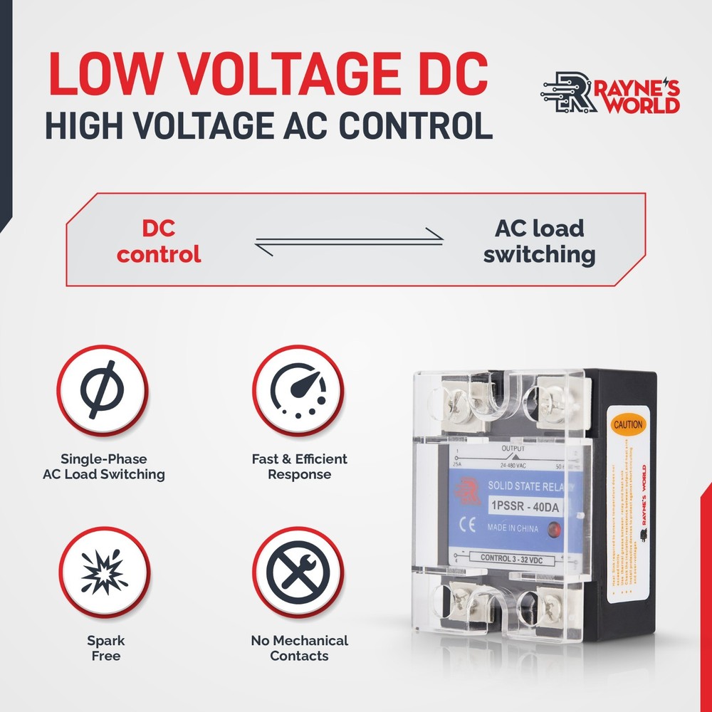 10-400A Solid State Relay 1 Phase | 3 Phase DD (DC-DC) | DA (DC-AC) | AA (AC-AC)