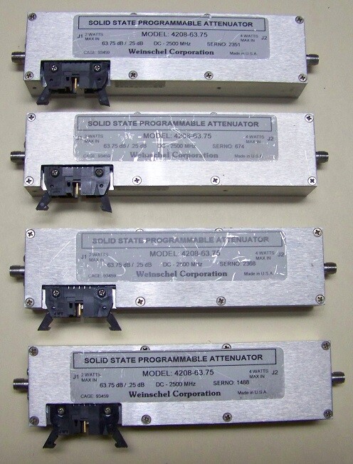 Weinschel 4208 Solid State Programmable Attenuator 0-63/.25dB 2.5GHz 5-15v TTL.